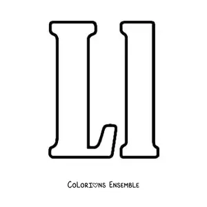 Image à colorier de la lettre L majuscule et minuscule en grand