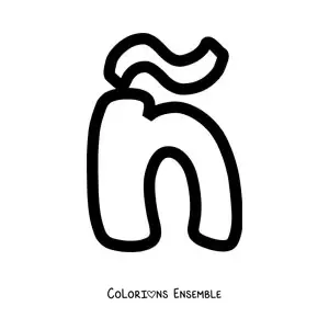 Image à colorier de la lettre ñ minuscule en grand
