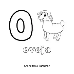 Image à colorier du O de mouton