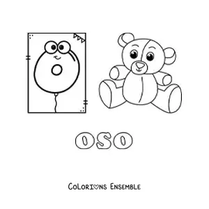 Image à colorier du O de ours
