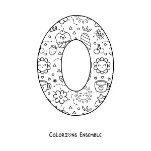 Image à colorier de la lettre O en dessin animé