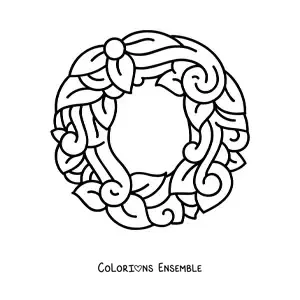 Image à colorier de la lettre O majuscule décorée