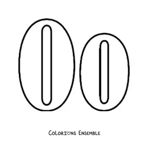 Image à colorier de la lettre O majuscule et minuscule en grand