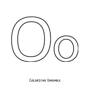 Image à colorier de la lettre O majuscule et minuscule, facile