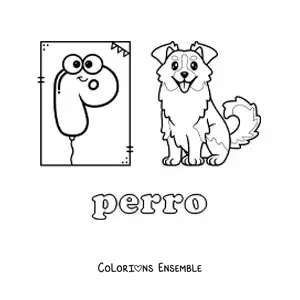 Image à colorier du P de chien