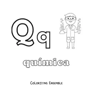 Image à colorier du Q de chérubin