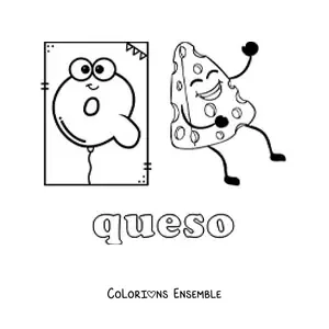 Image à colorier du Q de fromage
