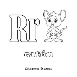Image à colorier du R de souris