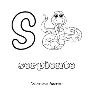 Image à colorier du S de serpent