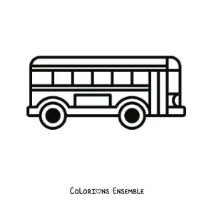Image à colorier d'un autobus allongé