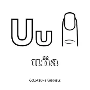 Image à colorier du U de ongles