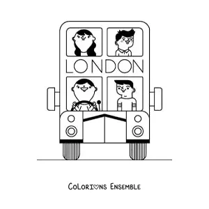 Image à colorier d'un bus de Londres