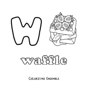 Image à colorier du W de gaufre