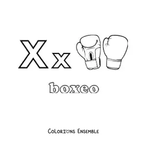Image à colorier du X de boxe