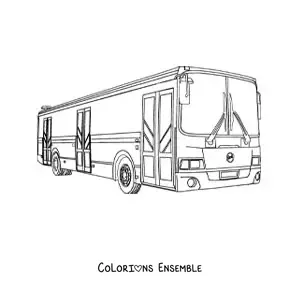 Image à colorier d'un autobus de passagers