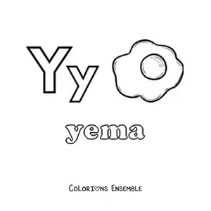 Image à colorier du Y de jaune d’œuf