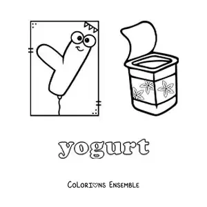 Image à colorier du Y de yaourt