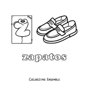 Image à colorier du Z de chaussures