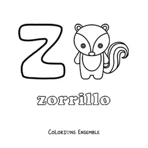 Image à colorier du Z de mouffette