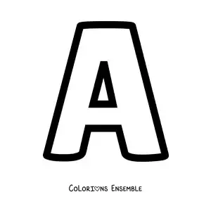 Image à colorier de la lettre A majuscule