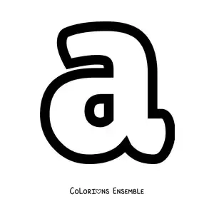 Image à colorier de la lettre a minuscule