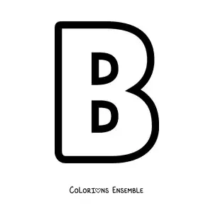 Image à colorier de la lettre B majuscule
