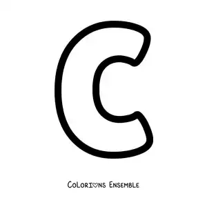 Image à colorier de la lettre C majuscule