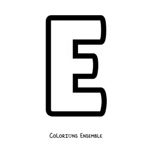 Image à colorier de la lettre E majuscule