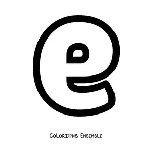 Image à colorier de la lettre e minuscule