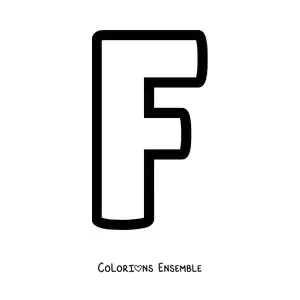 Image à colorier de la lettre F majuscule