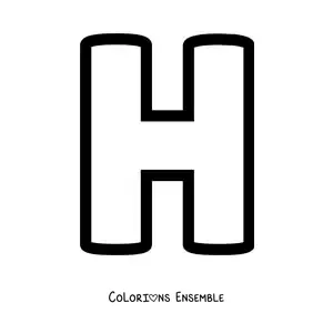 Image à colorier de la lettre H majuscule