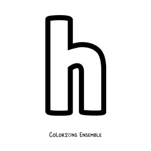 Image à colorier de la lettre h minuscule