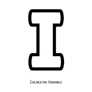 Image à colorier de la lettre I majuscule