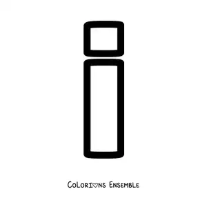 Image à colorier de la lettre i minuscule
