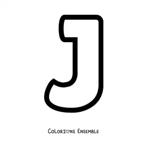 Image à colorier de la lettre J majuscule