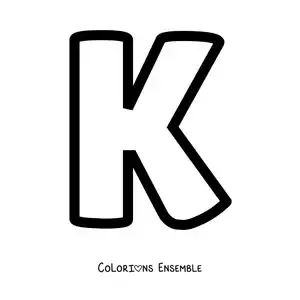 Image à colorier de la lettre K majuscule
