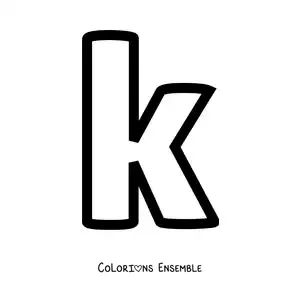 Image à colorier de la lettre k minuscule