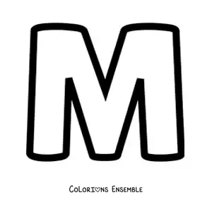 Image à colorier de la lettre M majuscule