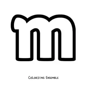 Image à colorier de la lettre m minuscule