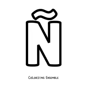 Image à colorier de la lettre Ñ majuscule
