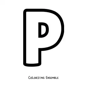 Image à colorier de la lettre P majuscule