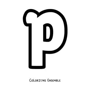Image à colorier de la lettre p minuscule