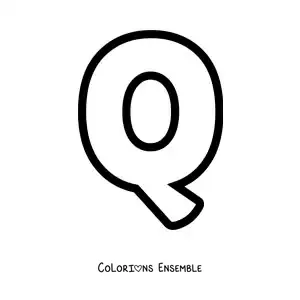 Image à colorier de la lettre Q majuscule