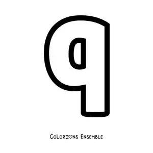 Image à colorier de la lettre q minuscule