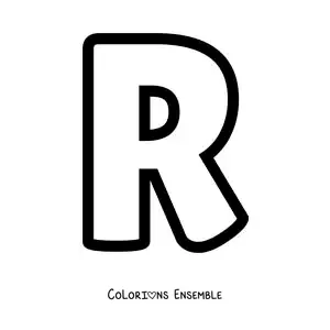 Image à colorier de la lettre R majuscule
