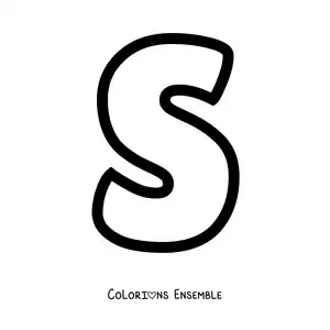 Image à colorier de la lettre S majuscule