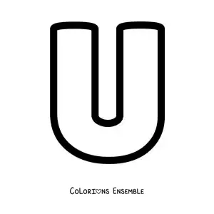 Image à colorier de la lettre U majuscule