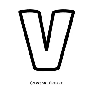 Image à colorier de la lettre V majuscule
