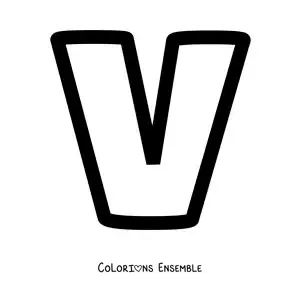 Image à colorier de la lettre v minuscule