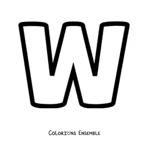 Image à colorier de la lettre W majuscule